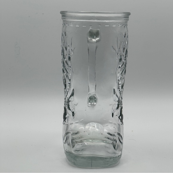 Clear Glass Cowboy Boot Fancy Design Beer Mug Stein - Picture 4 of 11